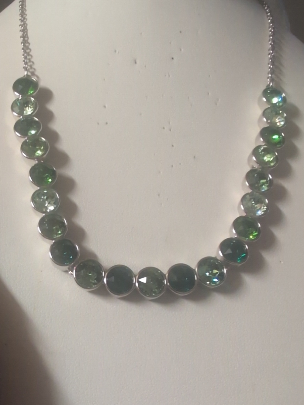 Swarovski Touch Tone Crystal Neck In Tones Of Green